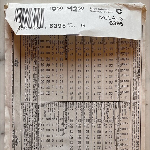 McCall's Pattern 6395 Women's Dress & Jacket Size 20-22-24 Business Pro - Picture 3 of 4